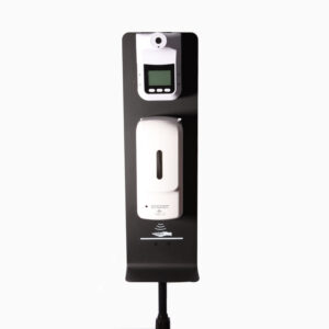Automatic Foam Hand Sanitizer Dispenser with Stand and Touch-less Thermometer I Black